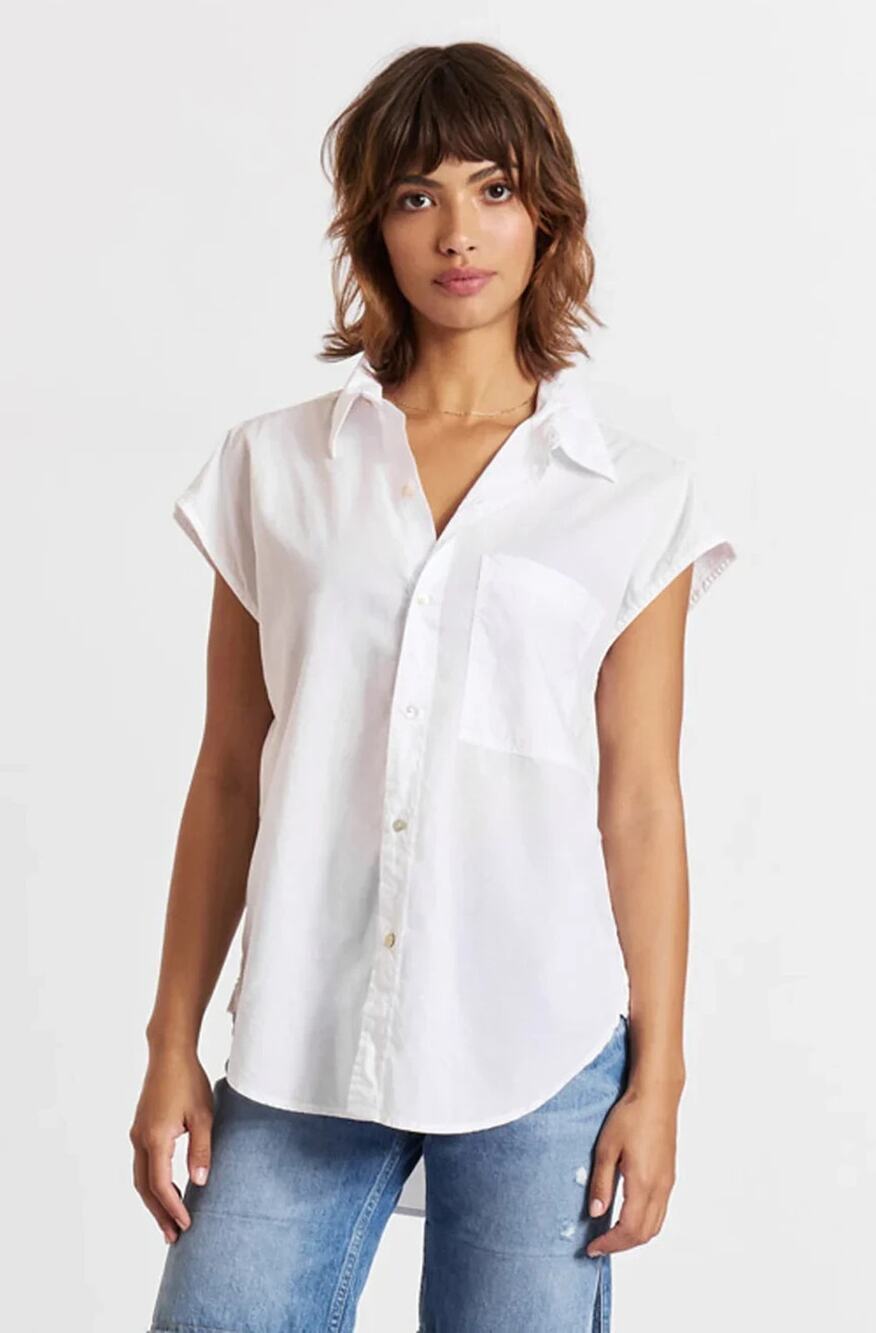 AMO Ruth Sleeveless White Shirt Size Medium $166